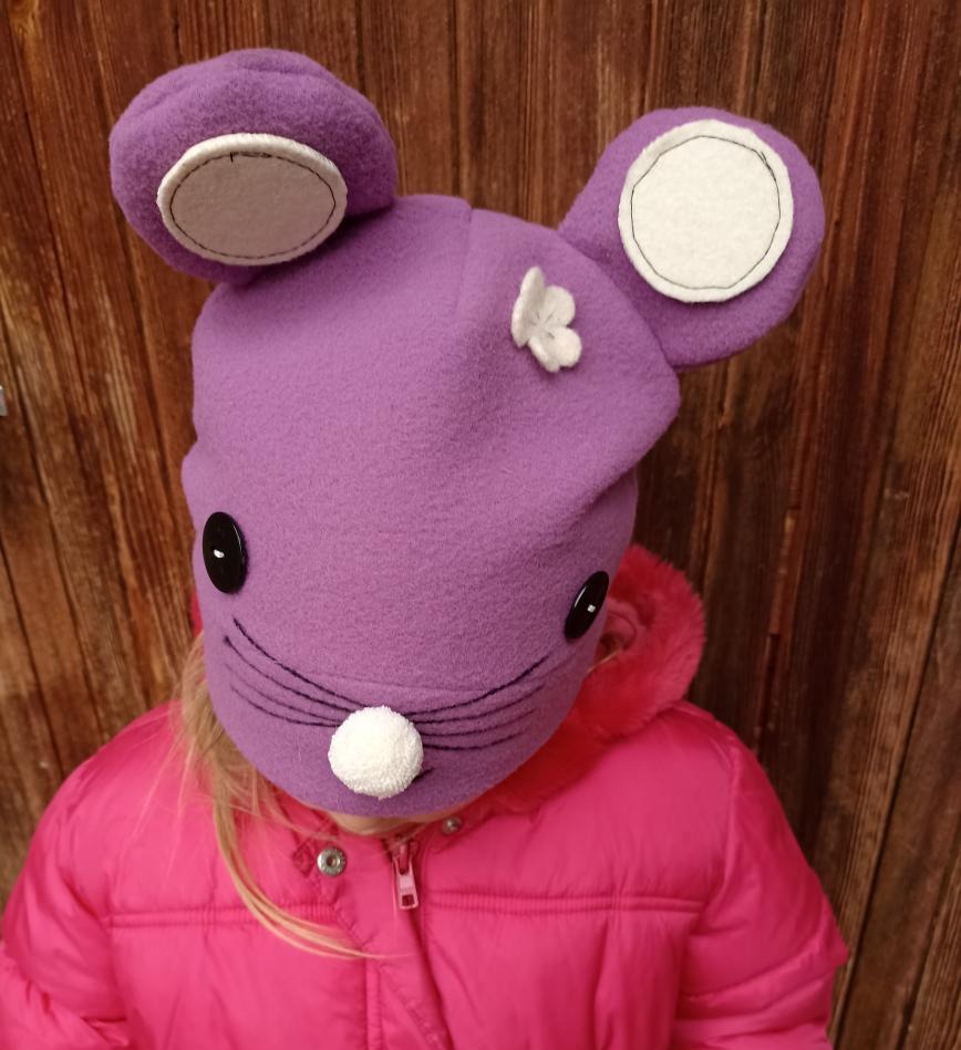 Dětská šitá čepička Myška